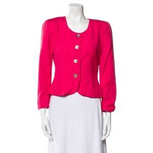 Christian Dior Authentic Solid Pink Long Sleeve Blazer Jacket 6 Small